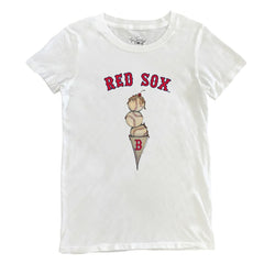 White Boston Red Sox Tiny Turnip Women's Triple Scoop T-Shirt