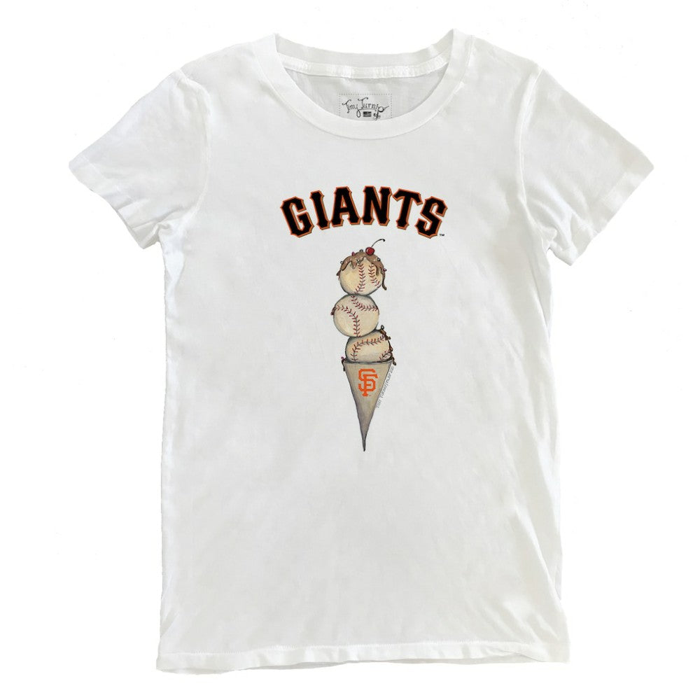 White San Francisco Giants Tiny Turnip Women's Triple Scoop T-Shirt