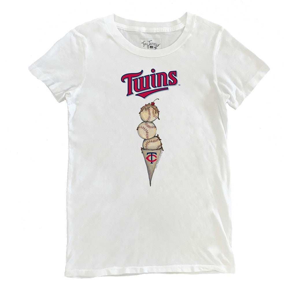 White Minnesota Twins Tiny Turnip Women's Triple Scoop T-Shirt
