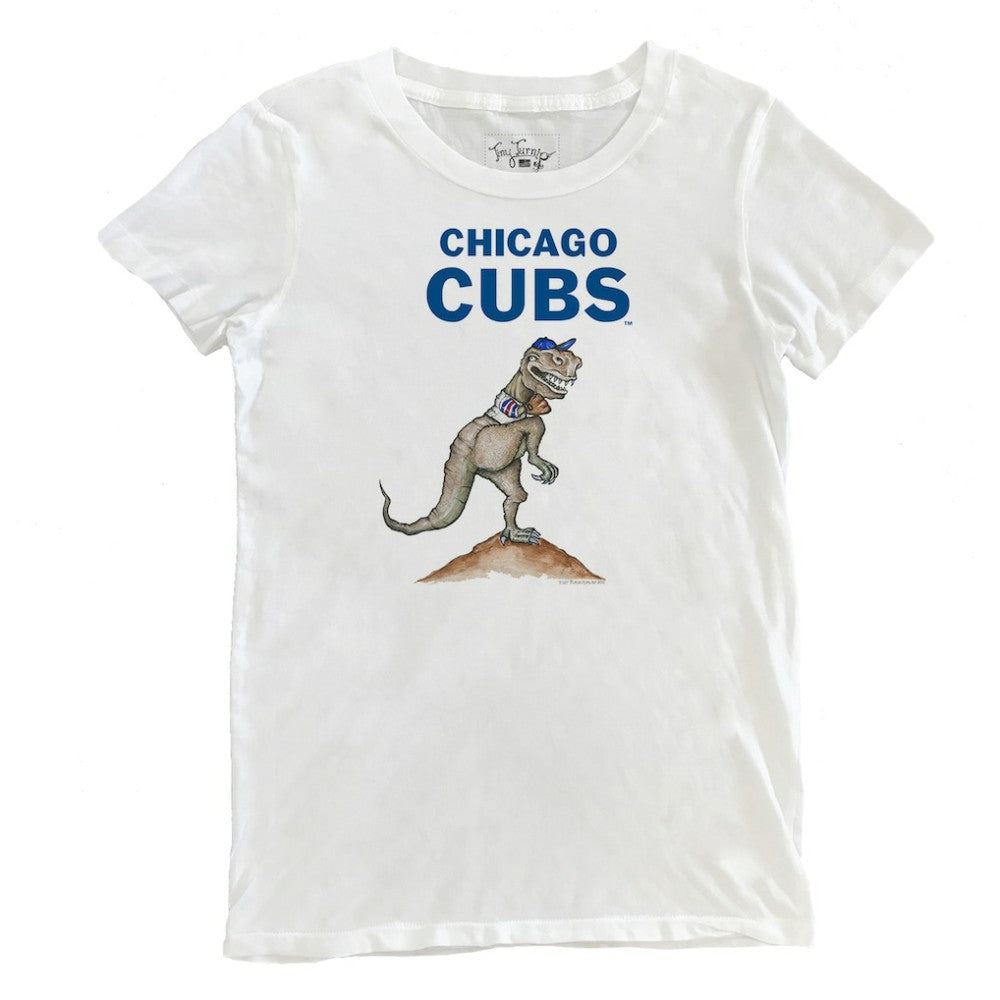 White Chicago Cubs Tiny Turnip Women's TT Rex T-Shirt