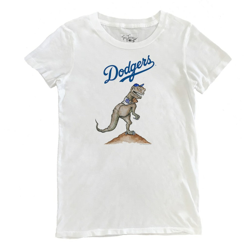 White Los Angeles Dodgers Tiny Turnip Women's TT Rex T-Shirt