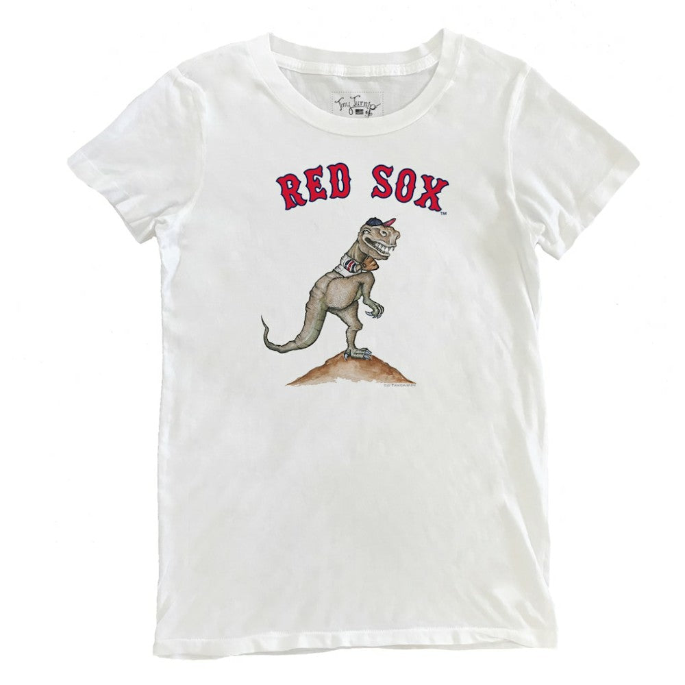 White Boston Red Sox Tiny Turnip Women's TT Rex T-Shirt