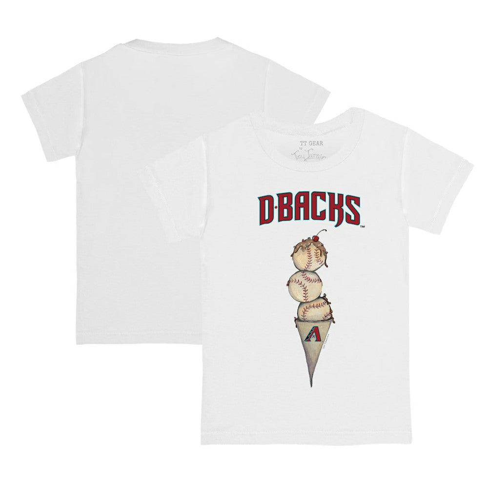 White Arizona Diamondbacks Tiny Turnip Youth Triple Scoop T-Shirt