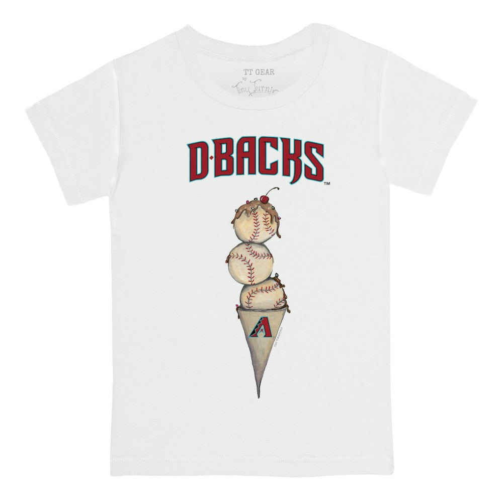 White Arizona Diamondbacks Tiny Turnip Youth Triple Scoop T-Shirt