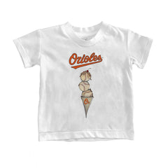 White Baltimore Orioles Tiny Turnip Youth Triple Scoop T-Shirt
