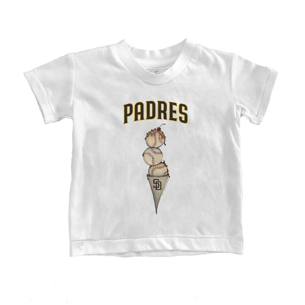 White San Diego Padres Tiny Turnip Youth Triple Scoop T-Shirt