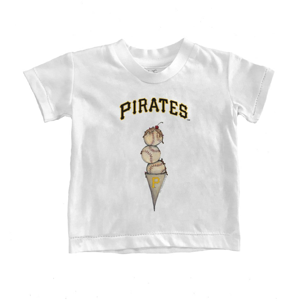 White Pittsburgh Pirates Tiny Turnip Youth Triple Scoop T-Shirt