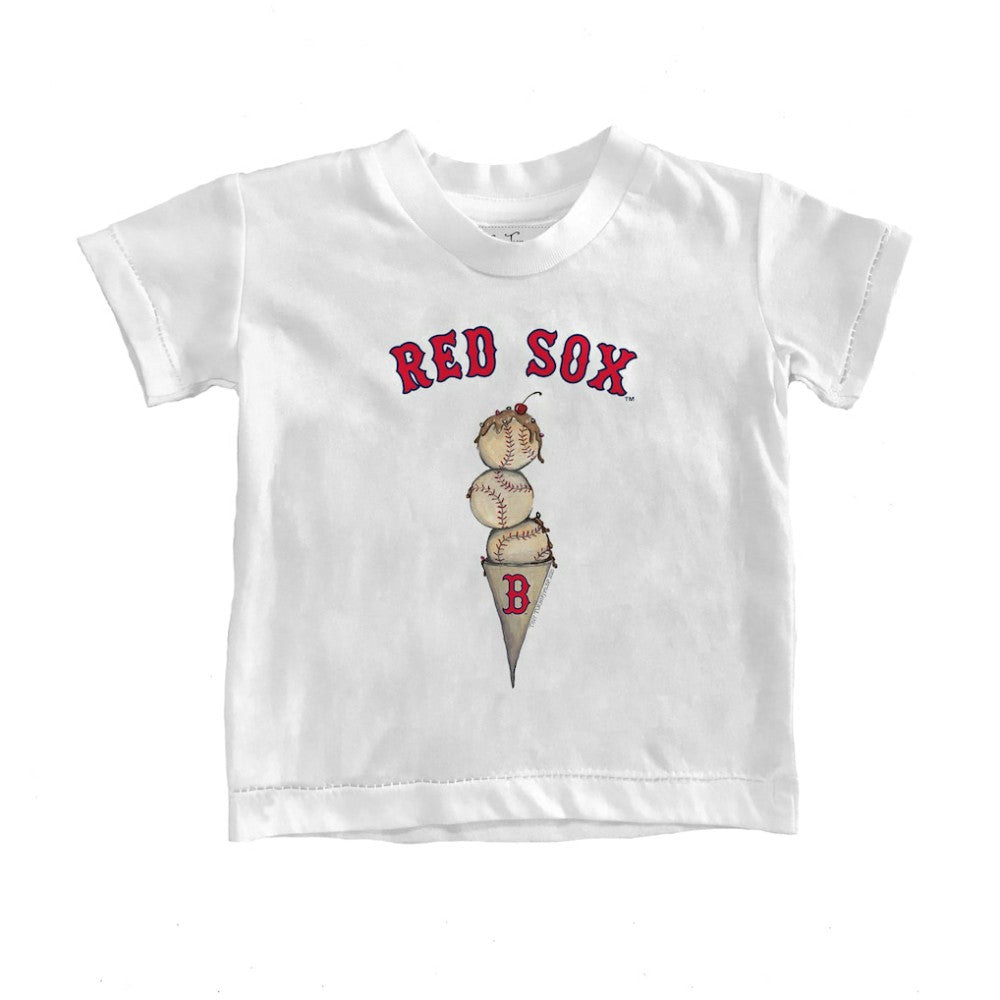 White Boston Red Sox Tiny Turnip Youth Triple Scoop T-Shirt