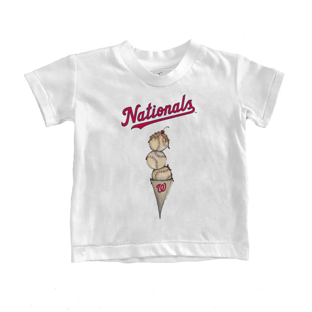 White Washington Nationals Tiny Turnip Youth Triple Scoop T-Shirt