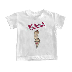 White Washington Nationals Tiny Turnip Youth Triple Scoop T-Shirt