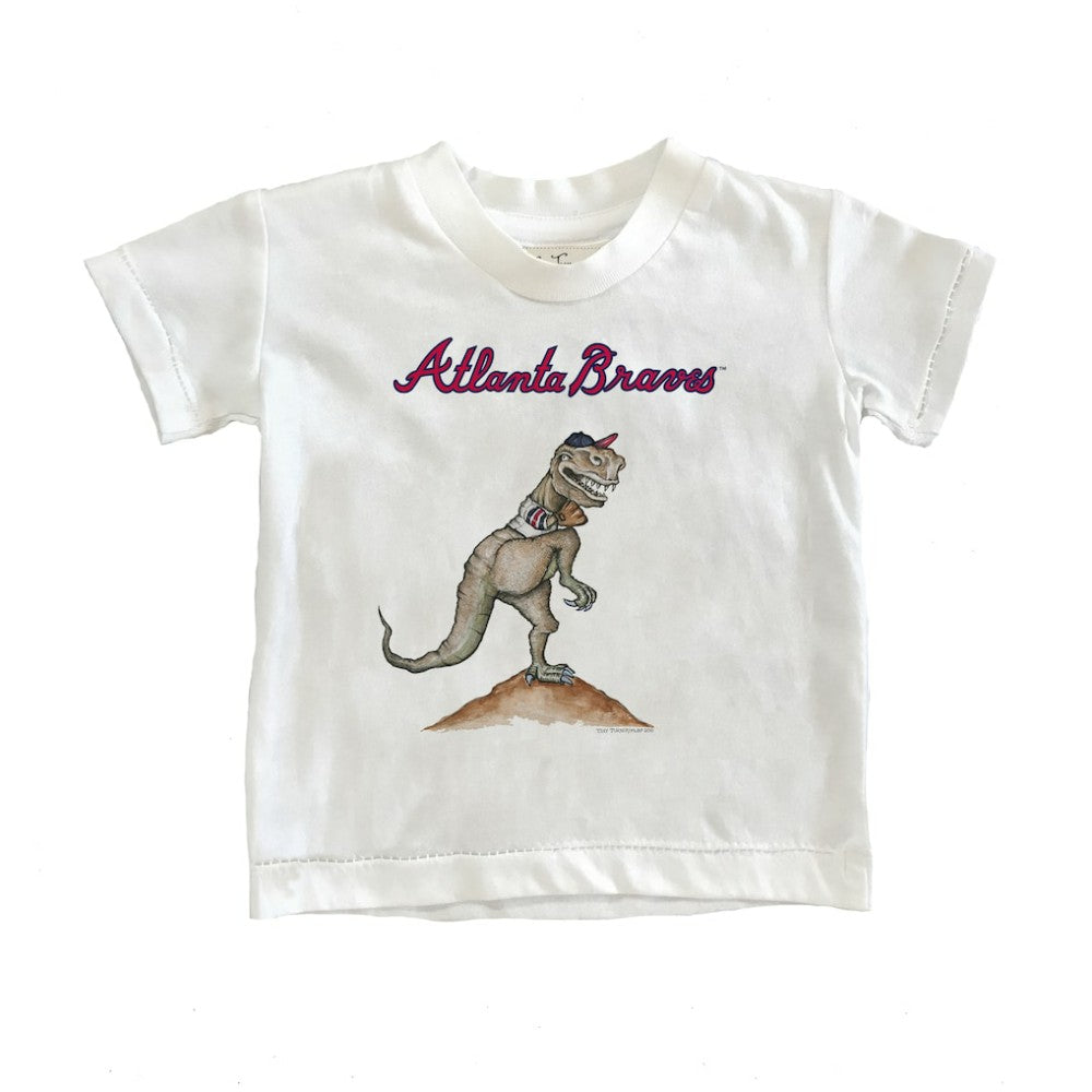 White Atlanta Braves Tiny Turnip Youth TT Rex T-Shirt