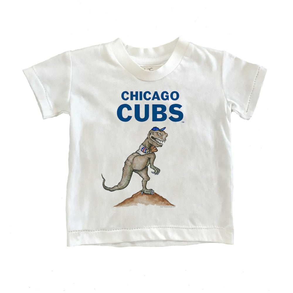 White Chicago Cubs Tiny Turnip Youth TT Rex T-Shirt