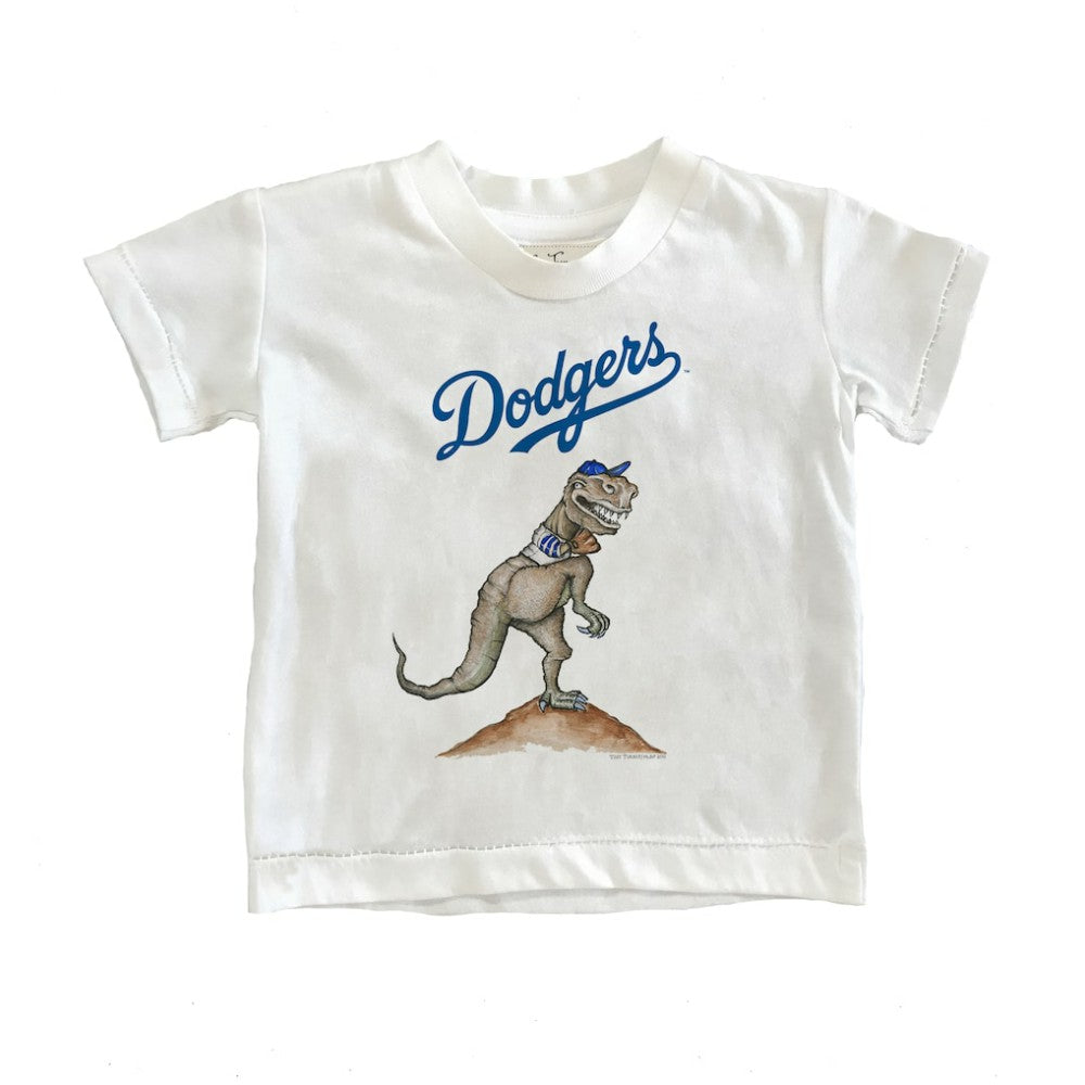 White Los Angeles Dodgers Tiny Turnip Youth TT Rex T-Shirt