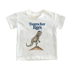 White Tampa Bay Rays Tiny Turnip Youth TT Rex T-Shirt