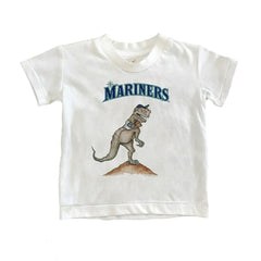 White Seattle Mariners Tiny Turnip Youth TT Rex T-Shirt