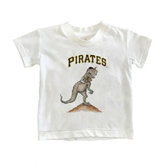 White Pittsburgh Pirates Tiny Turnip Youth TT Rex T-Shirt