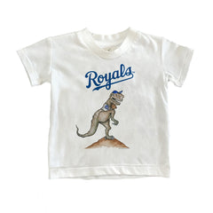 White Kansas City Royals Tiny Turnip Youth TT Rex T-Shirt