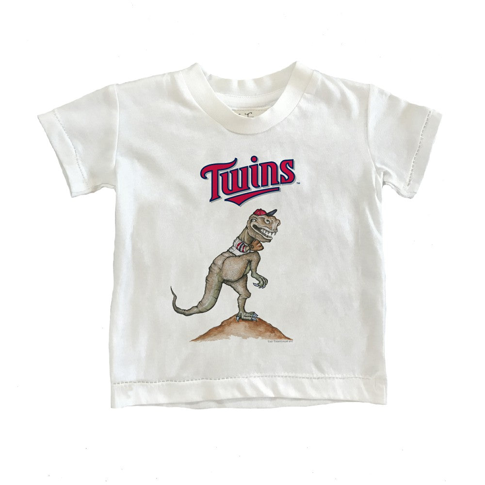 White Minnesota Twins Tiny Turnip Youth TT Rex T-Shirt