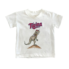 White Minnesota Twins Tiny Turnip Youth TT Rex T-Shirt