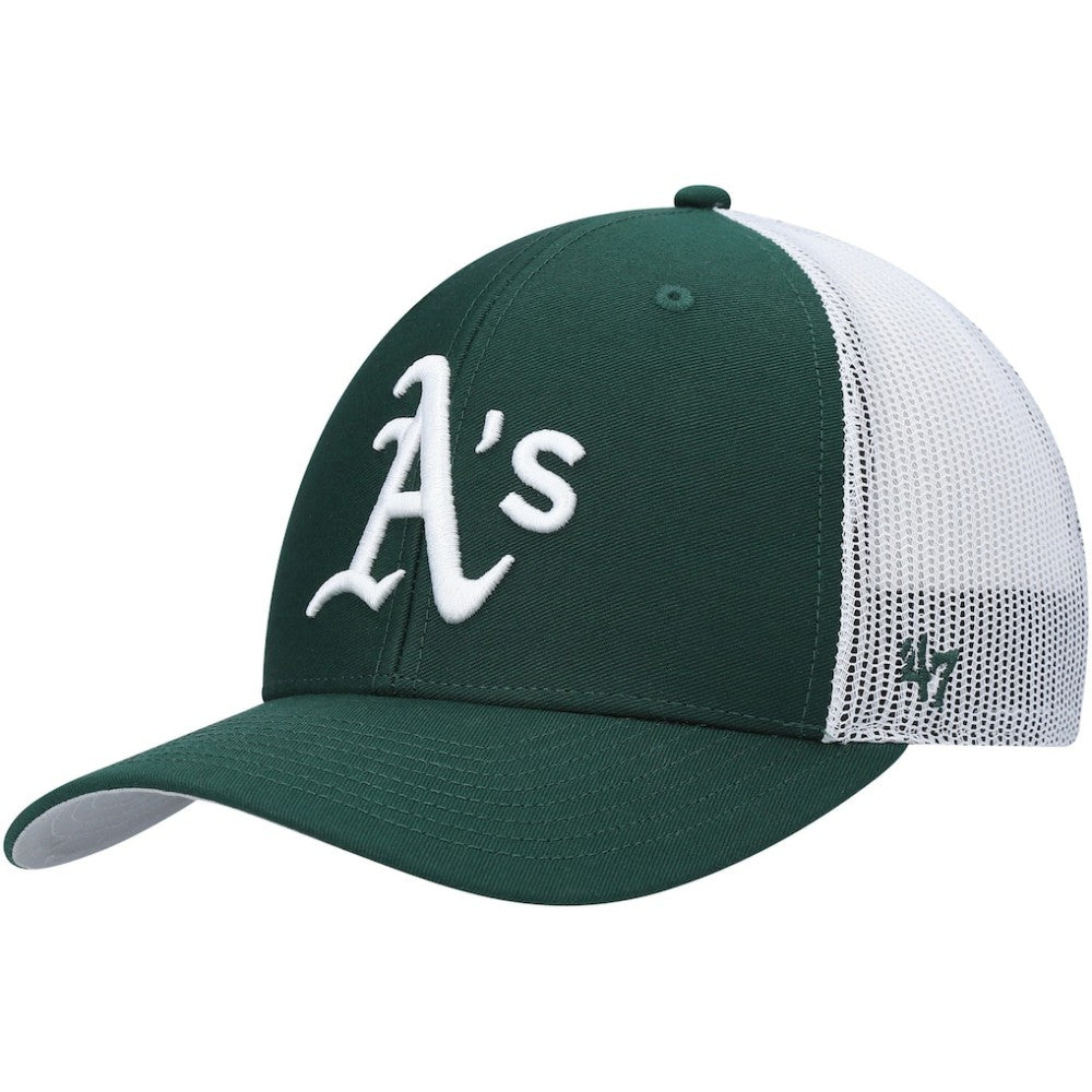 Green/White Athletics '47 Primary Logo Trucker Snapback Hat
