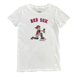 White Boston Red Sox Tiny Turnip Women's Caleb the Catcher T-Shirt