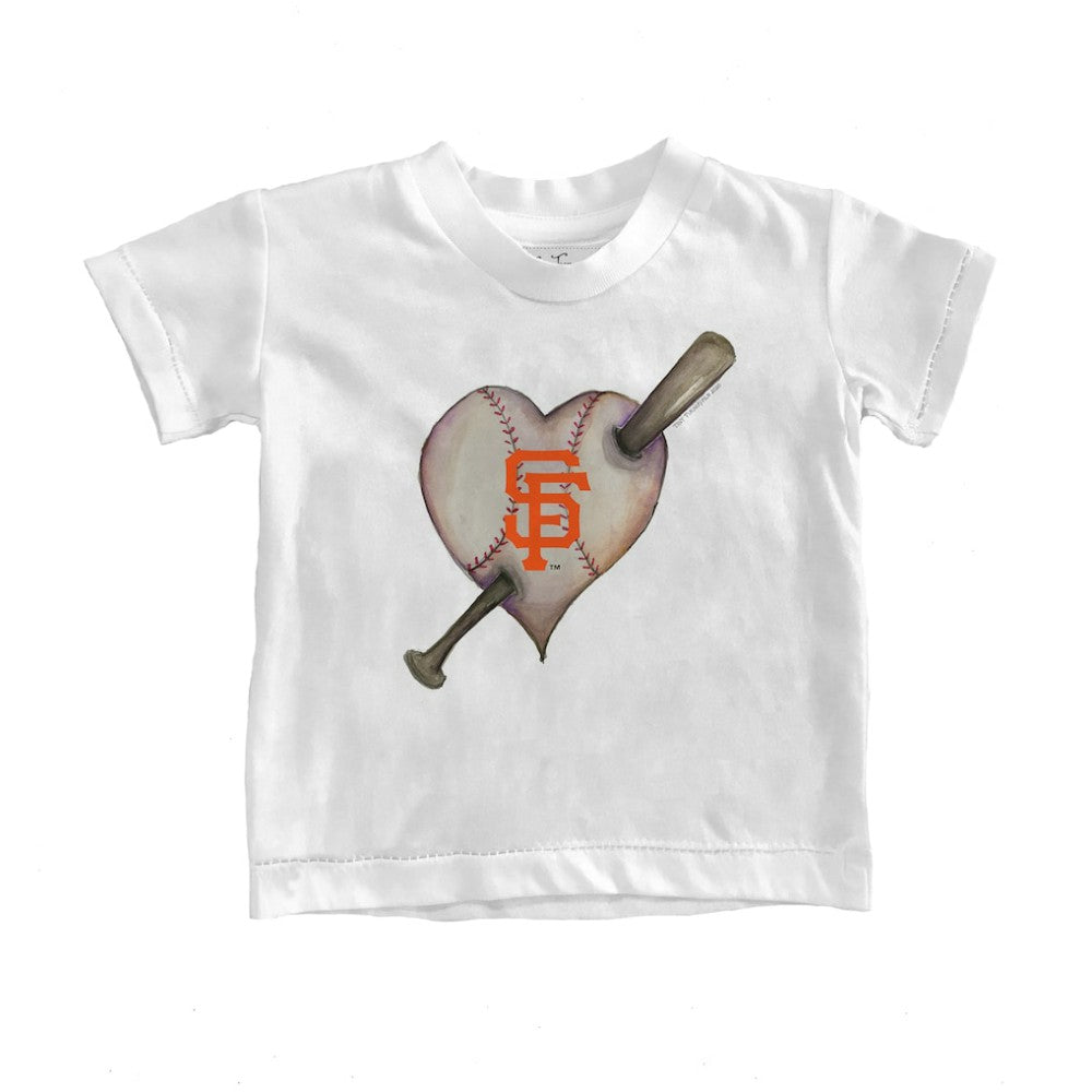 White San Francisco Giants Tiny Turnip Youth Heart Bat T-Shirt