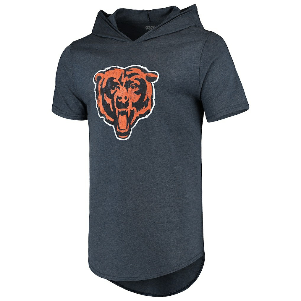 Majestic Threads Primary Logo Tri-Blend Hoodie T-Shirt - Chicago Bears Hoodies
