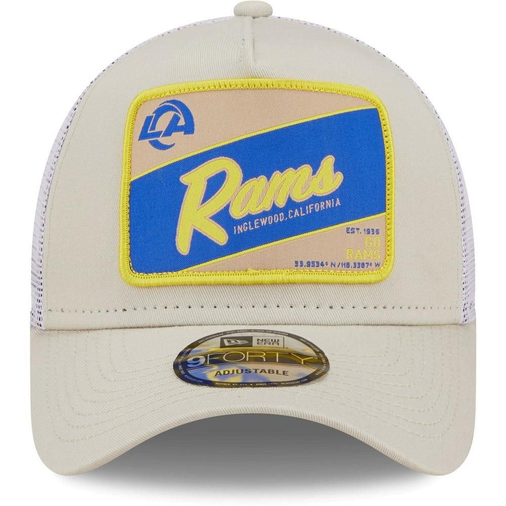 Happy Camper A-Frame Trucker 9FORTY Snapback Hat - Los Angeles Rams Hats