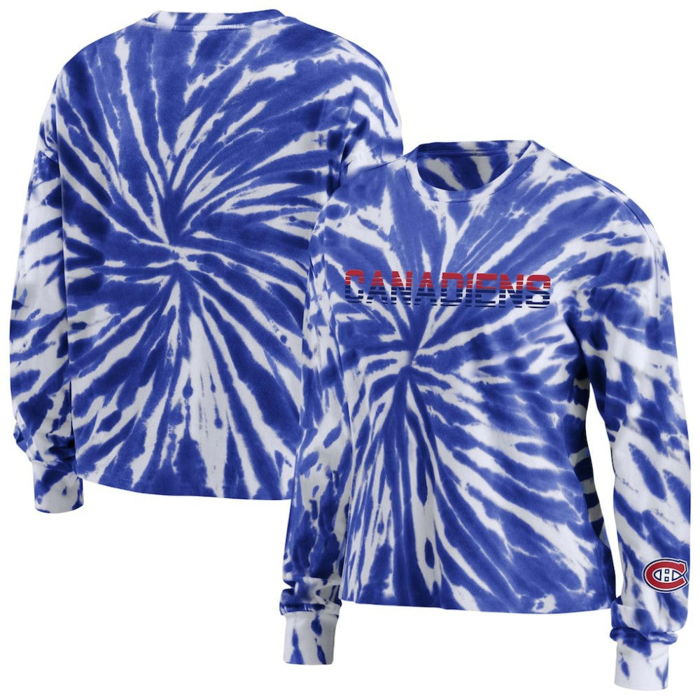 NHL Montreal Canadiens WEAR by Erin Andrews Women's Tie-Dye Long Sleeve T-Shirt
