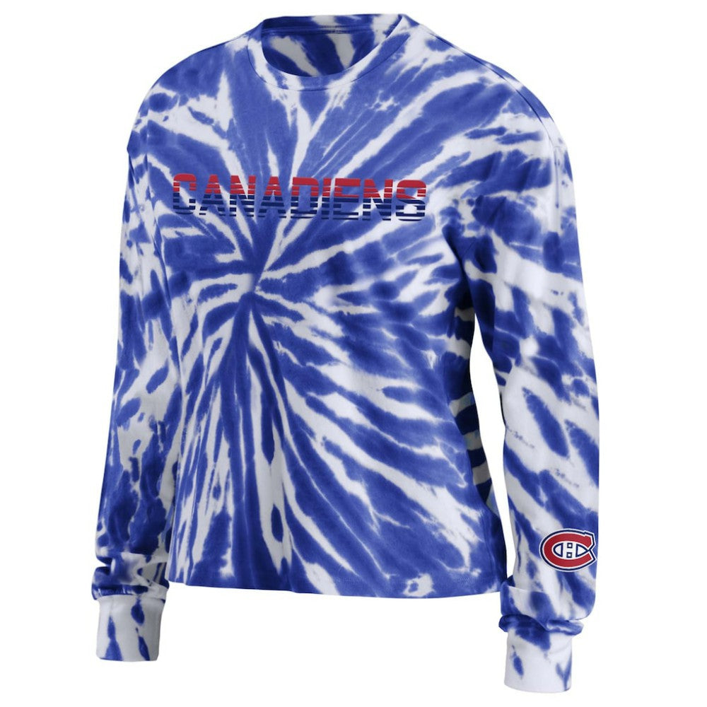 NHL Montreal Canadiens WEAR by Erin Andrews Women's Tie-Dye Long Sleeve T-Shirt