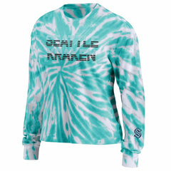 NHL Seattle Kraken WEAR by Erin Andrews Women's Tie-Dye Long Sleeve T-Shirt