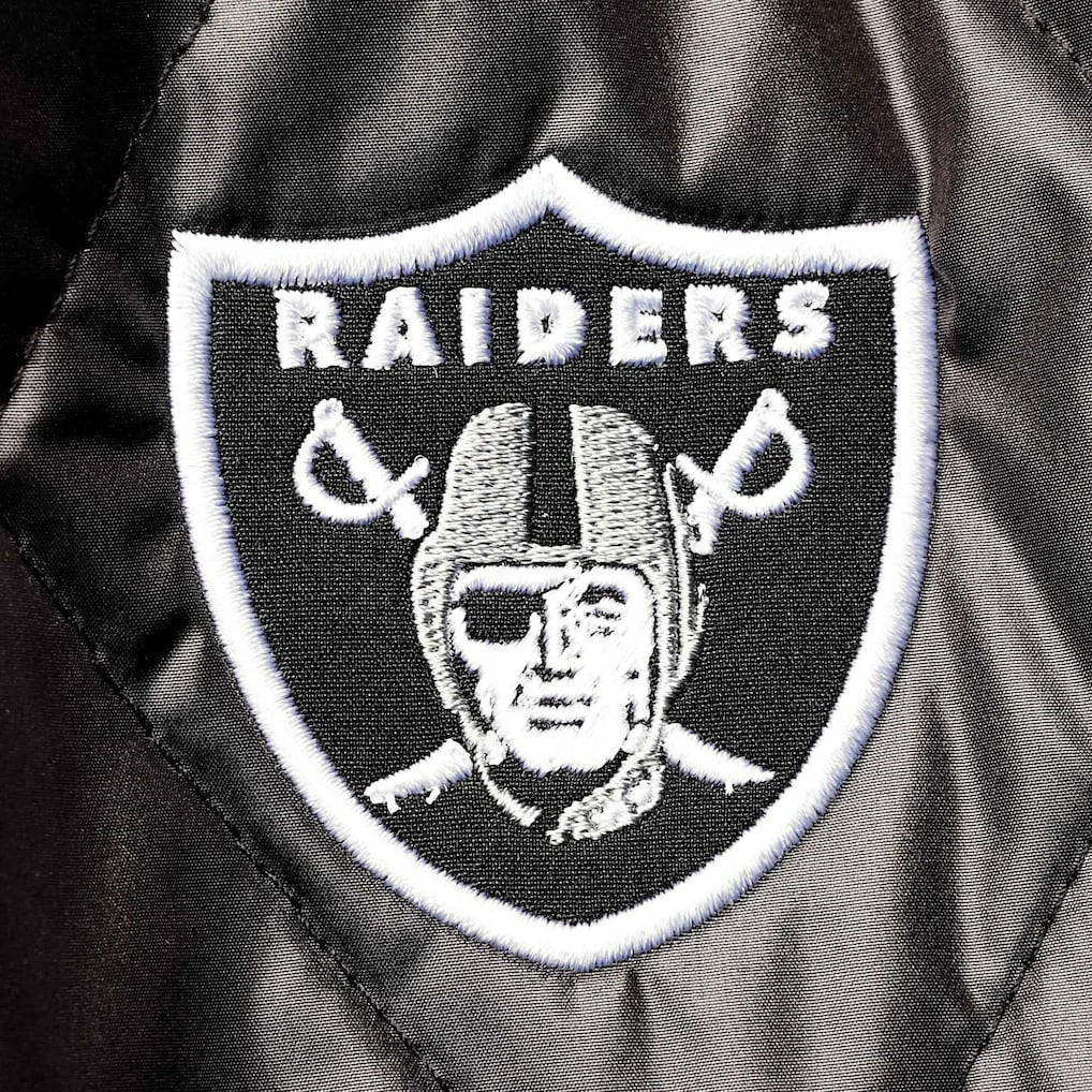 MSX by Michael Strahan Women's Charlotte Full-Zip Hoodie Puffer Jacket - Las Vegas Raiders Hoodies