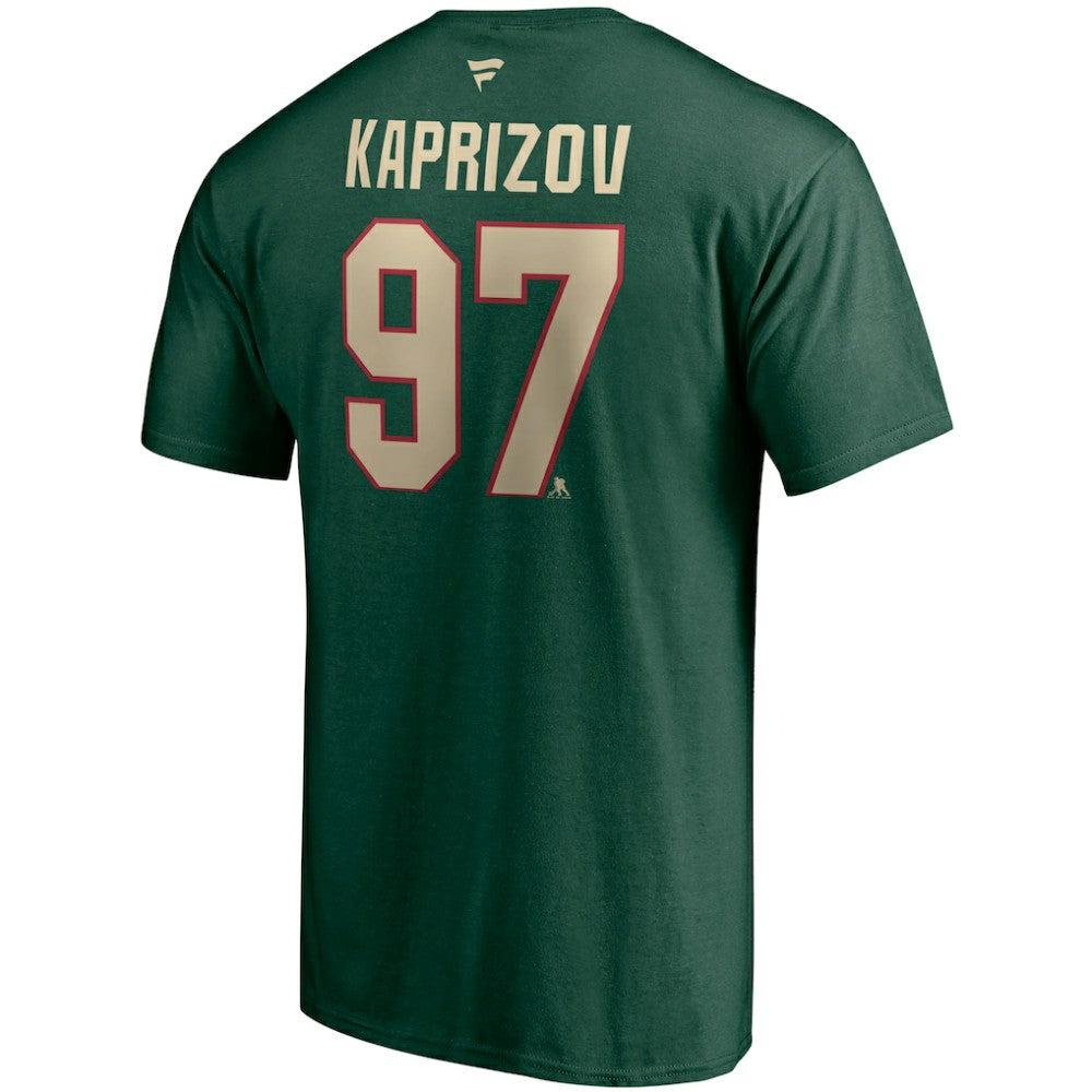 NHL Kirill Kaprizov Minnesota Wild Fanatics Authentic Stack Name & Number T-Shirt