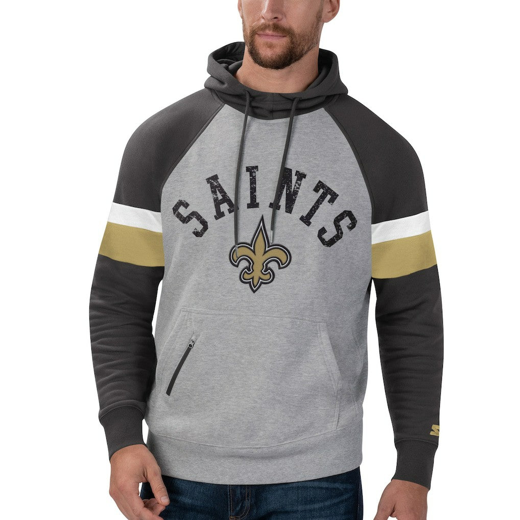 Starter Home Run Raglan Pullover Hoodie - New Orleans Saints Hoodies