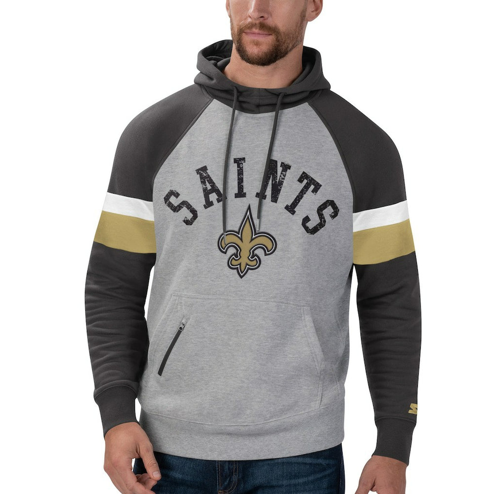 Starter Home Run Raglan Pullover Hoodie - New Orleans Saints Hoodies