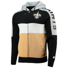 Starter Playoffs Color Block Full-Zip Hoodie - New Orleans Saints Hoodies