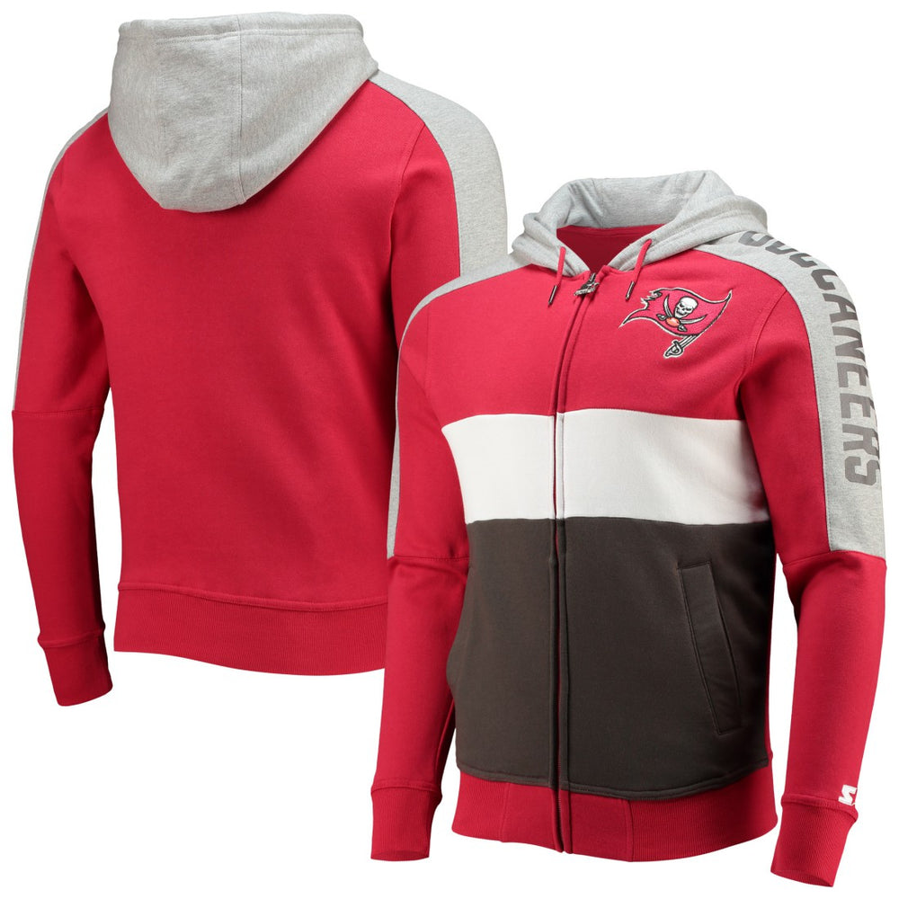Starter Playoffs Color Block Full-Zip Hoodie - Tampa Bay Buccaneers Hoodies