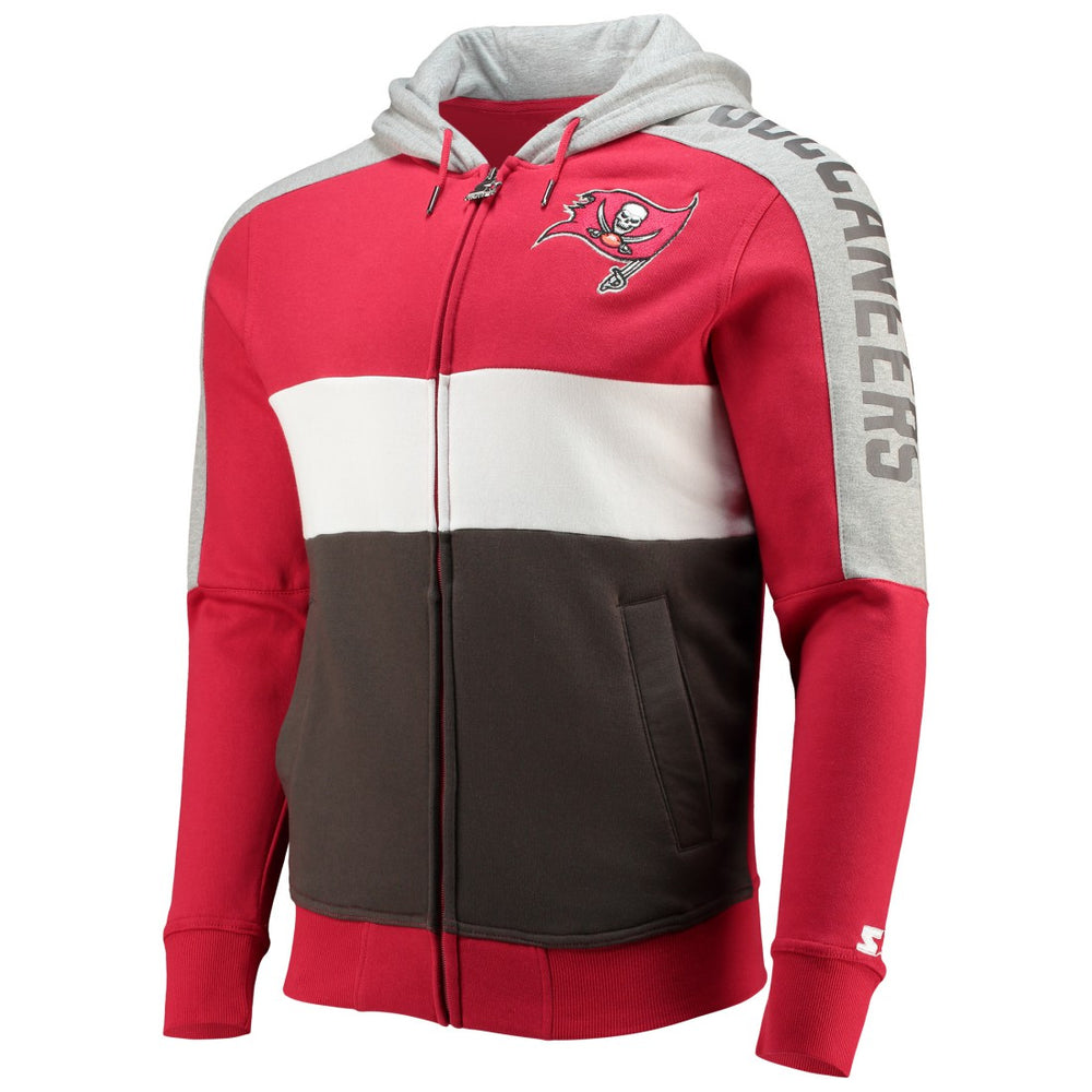 Starter Playoffs Color Block Full-Zip Hoodie - Tampa Bay Buccaneers Hoodies