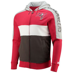Starter Playoffs Color Block Full-Zip Hoodie - Tampa Bay Buccaneers Hoodies