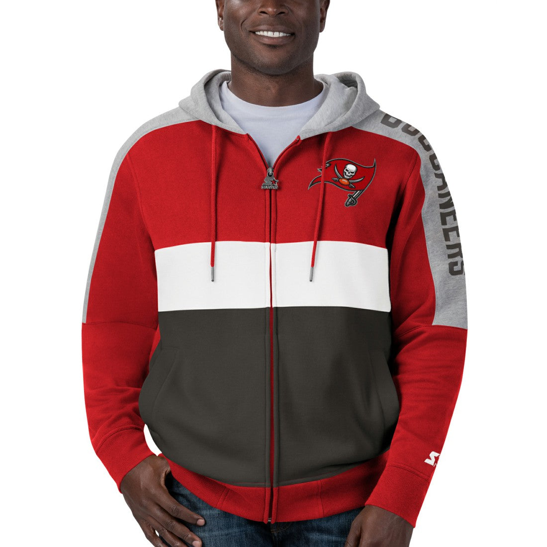 Starter Playoffs Color Block Full-Zip Hoodie - Tampa Bay Buccaneers Hoodies
