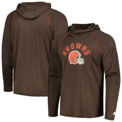 Starter Raglan Long Sleeve Hoodie T-Shirt - Cleveland Browns Hoodies