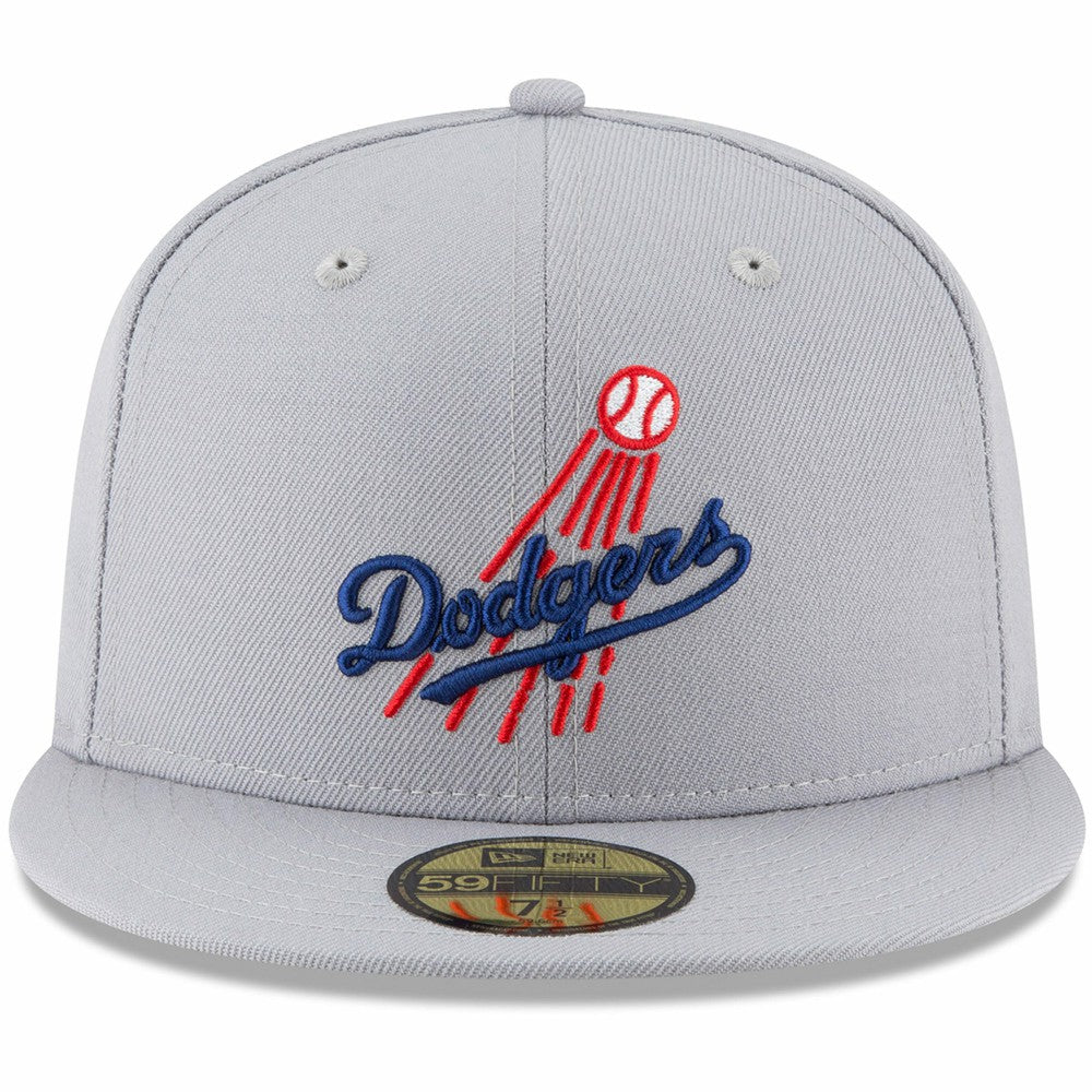 Gray Los Angeles Dodgers New Era Cooperstown Collection Logo 59FIFTY Fitted Hat