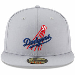 Gray Los Angeles Dodgers New Era Cooperstown Collection Logo 59FIFTY Fitted Hat