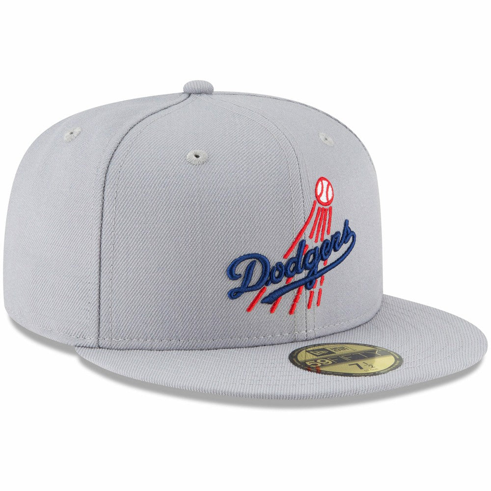 Gray Los Angeles Dodgers New Era Cooperstown Collection Logo 59FIFTY Fitted Hat