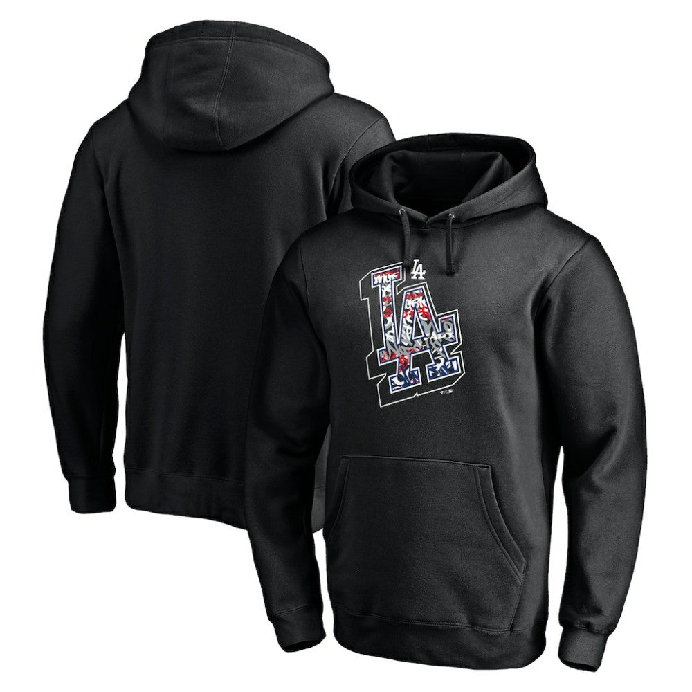 Black Los Angeles Dodgers Fanatics Hometown Fitted Pullover Hoodie