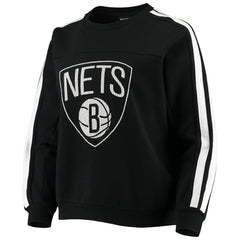 Brooklyn Nets The Wild Collective Women's Perforated Logo Pullover Sweatshirt