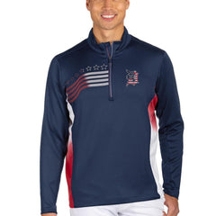 Navy Detroit Tigers Antigua Liberty Quarter-Zip Pullover Jacket