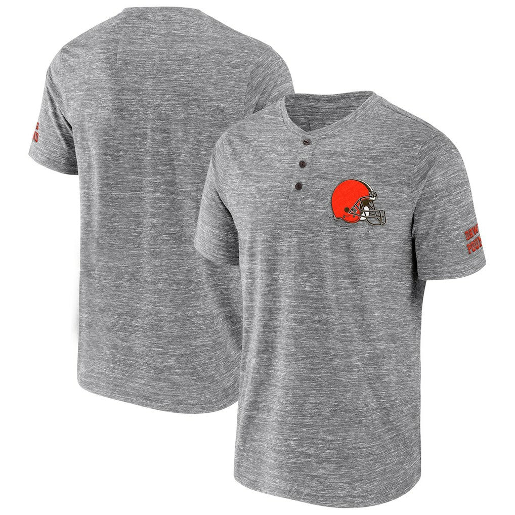 NFL x Darius Rucker Collection Slub Henley T-Shirt - Cleveland Browns T-shirts