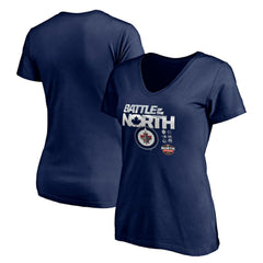 NHL Winnipeg Jets Women's Battle of the North V-Neck T-Shirt