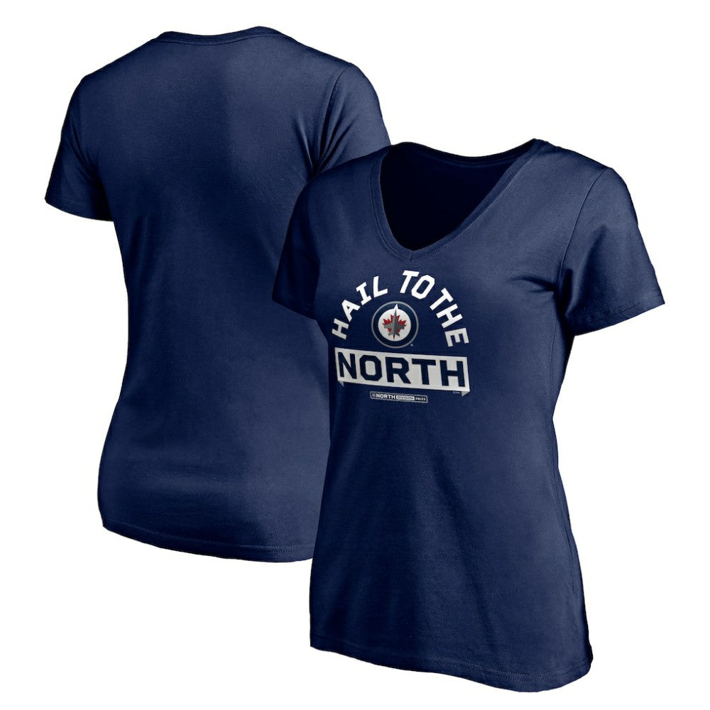 NHL Winnipeg Jets Women's Hail to the North V-Neck T-Shirt